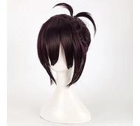 NEZIH Cosplay Wig Anime Noragami Yato Court Violet Foncé Tressé Cosplay Cheveux Résistant À La Chaleur Costume Perruques + Capuchon De Perruque Gratuit, Accessoires De Décoration
