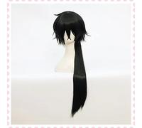 NEZIH Cosplay Wig Anime The Case Study of Vanitas Vanitas Perruque Longue Noire Cosplay Cheveux Résistant À La Chaleur Costume Perruques + Capuchon De Perruque Gratuit, Décoration d'halloween