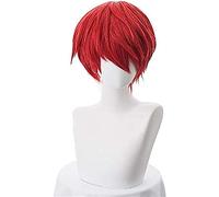 NEZIH Cosplay Wig KEEBON Assassinat Classe Karma Akabane/Akashi Seijuro/Sasori Courte Flamme Rouge Cosplay Perruque Costume Fibre Haute Température, Accessoires De Décoration