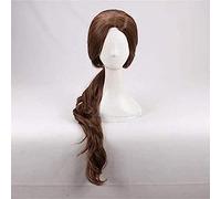 NEZIH Cosplay Wig Lara Croft Perruque Shadow of The Tomb Raider Perruque 70 Cm Cheveux Synthétiques Bruns Bouclés Alicia Vikander Jeu De Rôle Costumes Accessoires, avec Bonnet De Perruque