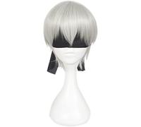 NEZIH Cosplay Wig Perruque Anime Nier Automata Cosplay Perruque Yorha 9S, Perruque Droite Courte, Perruque Costume Halloween, for Halloween, Fête Costumée, Spectacle Anime, Événement Cosplay