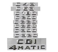NEZIH Emblème de Coffre en Lettres chromées, emblèmes adaptés à Mercedes Benz Classe C C63 C43 C55 AMG C180 C200 C220 C300 C320 C350 4MATIC CDI Autocollant de Logo d’emblème (Color : C180)