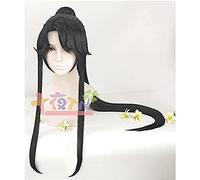 NEZIH Grand Maître De La Culture Démoniaque Wei Wuxian Style Cosplay Perruque De Cheveux 7 Ver COS, Convient pour La Fête d'halloween, avec Chapeau De Perruque, Accessoires De Décoration,B