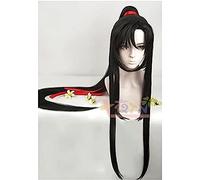 NEZIH Grand Maître De La Culture Démoniaque Wei Wuxian Style Cosplay Perruque De Cheveux 7 Ver COS, Convient pour La Fête d'halloween, avec Chapeau De Perruque, Accessoires De Décoration,C