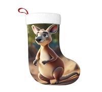NEZIH Grands bas de Noël 19 x 45 cm - Motif zoo kangourou amusant - Motif imprimé - Décorations de Noël