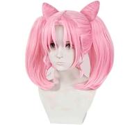 NEZIH Perruque Cosplay,Perruque De Cosplay Sailor Moon Sailor Chibi,Long Braids Pink Perruque,avec Filet De Cheveux Gratuit,Halloween Costume Cosplay,pour Fête Carnaval Noël, Accessoires,B