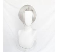 NEZIH Perruque Cosplay, Perruque De Cosplay Tokyo Revengers Kurokawa Izana, Cheveux Courts Blanc Argenté, avec Filet De Cheveux Gratuit, Halloween Costume Cosplay, pour Fête Carnaval Noël