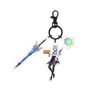 NEZIH Porte-clés pour périphériques de Jeu Genshin Impact, Porte-clés Acrylique EULA Pendentif, décoration de Sac à Dos de vêtements,a-S