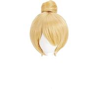 NEZIH Princesse Tinker Bell Tinkerbell Cosplay Perruques Courtes Cheveux Blonde avec Chuin Résistant À La Chaleur Perruque De Cheveux Synthétiques, Accessoires De Décoration