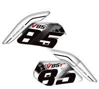 NeZih Réservoir Moto autocollant, Protecteur de boîtier, Réfléchissant, Noir, Vinyle, Rétro, Sticker pour Moto Guzzi V85TT 2019, Métal, Plastique