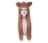 NEZIH Tate No Yuusha No Nariagari Raphtalia Cosplay Perruque avec Oreilles Droite Perruque Marron The Rising of The Shield Hero Perruque Cosplay, Accessoires Décoratifs pour Femme