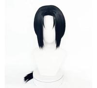 NEZIH Uchiha Itachi Synthétique Cheveux Synthétiques Cosplay Halloween + Perruque Gratuite Cap, Perruque Longue Noire, Convient pour La Fête d'halloween, Exposition D'animation