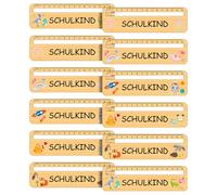 Nezyo 12 Aides à la Lecture en Bois avec Règles de 15 cm Marque-Pages Schulkind Cadeau de Rentrée des Classes Amoureux de Lecture Cônes de Remplissage pour l'École