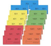Nezyo 15 Carnets de Ticket Vestiaire Détachable 1-1500 Billet de Loterie Bloc de Reçu à Double Numéro Jeton de Buvette Passe-Partout Prédécoupé pour Fête Événement Exposition Salon Club(Innovant)