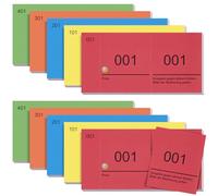 Nezyo 2 Set 1 à 500 Blocs Numérotés de Paquet 5 Blocs Vendeurs 100 Feuillets Numérotés de Doubles Billet Vestiaire 10 cm x 5 cm pour Kermesse, Loterie