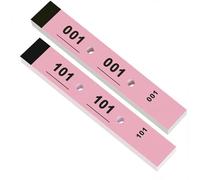 Nezyo 200 Tickets Vestiaire Numérotés 3 x 20 cm Ticket Tombola Numéroté de 1 à 200 Carnet Tombola Billets de Tombola Perforés et Détachables 3 Parties pour Vestiaires Tirages au Sort Fêtes(Rose,1-200)