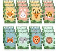 Nezyo 24 Pcs Cadeaux de Rentrée Scolaire Mini Bloc-Notes Animal de Jungle Carnet de Notes Animal de Forêt Bloc-Notes à Spirale Animal de Sauvage Petit Carnet Animal de Zoo Mini Cahier pour Enfants