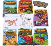 Nezyo 24 Pièces Mini Livres de Coloriage de Dinosaure Livre de Dessin Peinture Dino Petit Livret de Couleurs Faveurs de Fête Livre de Coloriage Conception pour Activité Créative