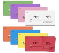 Nezyo 8 Carnets de Billets de Tombola Numérotés 1 à 800 Billets de Repas Billets de Boisson Jetons de Buvette Étiquettes de Vestiaire Prédécoupés pour Fête Mariage Événement Salon Club(Coloré)
