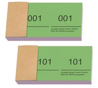 Nezyo Blocs Numérotés de 1-200 Tickets Doubles Numérotés Billet Vestiaire 10 cm X 5 cm pour Ticket Repas Vestiaire Événements Fêtes Salons Vetement et Friandises(Vert)