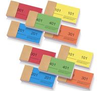 Nezyo Blocs Numérotés de Paquet 2 Ensembles de 5 Blocs Vendeurs 100 Feuillets Numérotés de 1 à 500 Doubles Billet Vestiaire 10 cm X 5 cm pour Kermesse, Loterie(Couleur élégant,10)