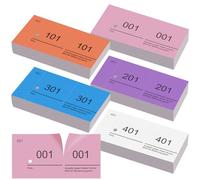 Nezyo Blocs Numérotés de Paquet de 5 Blocs Vendeurs 100 Feuillets Numérotés de 1 à 500 Doubles Numérotés Billet Vestiaire 10 cm X 5 cm pour Kermesse, Loterie(Couleur Élégant,5)