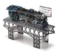 Nezyo Carte Pop-Up Train 3D Carte d'Anniversaire de Vœux Locomotive à Vapeur avec Enveloppe Cadeau pour Anniversaire, Fête des Pères, Remise de Diplômes et Noël