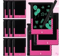 Nezyo Lot de 12 tablettes d'écriture LCD à pois roses de 11,7 cm - Mini tablette à dessin - Fournitures de fête d'anniversaire sur le thème de dessin animé - Cadeaux de fin d'année pour étudiants