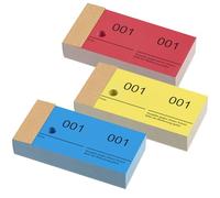 Nezyo Lot de 3 Numéros Doubles de 1 à 100 sur Bloc Billets de Tombola Blocs de Numéros 10 cm X 5 cm pour Vestiaires, Tirages au Sort, Événements, Fêtes, Salons(Rouge, Jaune, Bleu)