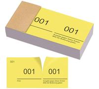 Nezyo Numéros Doubles de 1 à 100 sur Bloc Billets de Tombola Blocs de Numéros 10 cm X 5 cm pour Vestiaires, Tirages au Sort, Événements, Fêtes, Salons(Jaune)