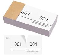 Nezyo Numéros Doubles de 1 à 100 sur Bloc Billets de Tombola Blocs de Numéros 10 cm X 5 cm pour Vestiaires, Tirages au Sort, Événements, Fêtes, Salons(Blanc)