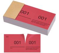 Nezyo Numéros Doubles de 1 à 100 sur Bloc Billets de Tombola Blocs de Numéros 10 cm X 5 cm pour Vestiaires, Tirages au Sort, Événements, Fêtes, Salons(Rouge)