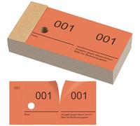 Nezyo Numéros Doubles de 1 à 100 sur Bloc Billets de Tombola Blocs de Numéros 10 cm X 5 cm pour Vestiaires, Tirages au Sort, Événements, Fêtes, Salons(Orange)