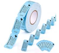 Nezyo Rouleau de Jetons 1000 Feuilles de Jetons Perforés Rouleau de Bons Alimentation à Numéro Consécutif Boissons de Marque Rouleau Jetons de Démolition pour Magasins Bar Mariage(Bleu,EINTRITTSKARTE)