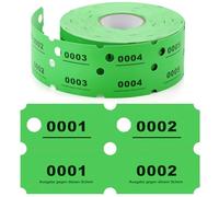 Nezyo Rouleaux de Jetons 1-1000 Ticket de Vestiaire Fiches Numérotées Service Blanchisserie pour Événements en Club Boutiques Salons Bars Mariages Fêtes(Vert)
