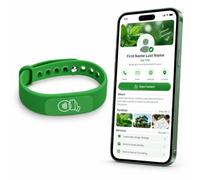 NFC Bracelet réglable avec carte de visite intelligente Vert | Code QR, silicone étanche, appuyez pour partager vos coordonnées, fonctionne avec iPhone et Android