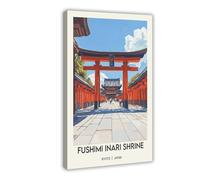 NFDVFHFRQ Poster de sanctuaire Fushimi Inari sur toile - Décoration murale pour salon, chambre à coucher - 50 x 75 cm