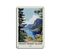 NFDVFHFRQ Poster en métal vintage Mount Desert Island pour pub, club, café, bar, maison, décoration murale, affiche rétro 20 x 30 cm