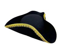 NFEKLFI Chapeau Tricorn Chapeau tricorne noir for adulte, décorations photographiques, chapeau de pirate, fête, cosplay, musical(Black1)
