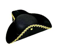 NFEKLFI Chapeau Tricorn Chapeau tricorne noir for adulte, décorations photographiques, chapeau de pirate, fête, cosplay, musical(Black3)