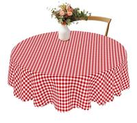 NFEKLFI Nappe de noël Red Plaid Printed Tablecloth, Country Farmhouse Style, for Camping Picnic, Wedding Season, Anniversary, Mother's Day(140X180Cm)