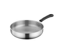 NFEKLFI poele inox Poêle à frire en acier inoxydable 28/26/24 cm, wok antiadhésif, casserole épaisse for cuisinière gaz, induction, universelle(24cm)