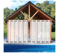 NFEKLFI Rideau Exterieur Rideaux Transparents d'extérieur, Stores Coupe-Vent imperméables for Plus d'intimité, véranda, belvédère(W300x L215cm 1PC)