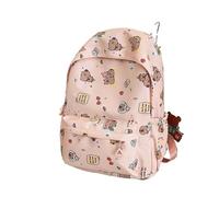 NFEKLFI Sac a Dos Sac à dos d'école grande capacité, décontracté, couleur unie, matériau Oxford, multifonctionnel, simple(Pink)