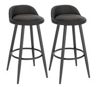 NFEKLFI Tabouret Bar Chaise de Bar 2 pièces/Ensemble, Tabouret comptoir avec Repose-Pieds, Cuisine, Petit déjeuner, Salle à Manger, café Haut for Bistro(Anthracite)