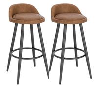 NFEKLFI Tabouret Bar Chaise de Bar 2 pièces/Ensemble, Tabouret comptoir avec Repose-Pieds, Cuisine, Petit déjeuner, Salle à Manger, café Haut for Bistro(Brown)