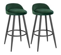 NFEKLFI Tabouret Bar Chaise de Bar 2 pièces/Ensemble, Tabouret comptoir avec Repose-Pieds, Cuisine, Petit déjeuner, Salle à Manger, café Haut for Bistro(Dark Green)