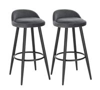 NFEKLFI Tabouret Bar Chaise de Bar 2 pièces/Ensemble, Tabouret comptoir avec Repose-Pieds, Cuisine, Petit déjeuner, Salle à Manger, café Haut for Bistro(Dark Grey)