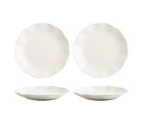 Nff Ensemble De 2 Assiettes À Dîner, 10 Pouces, Grande Assiette De Service En Dentelle Blanche En Céramique For Steak, Salade, Pâtes, Va Au Lave-vaisselle(12 inch)