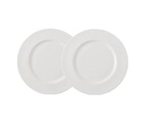 Nff Ensemble De 2 Assiettes À Dîner, 10 Pouces, Grande Assiette De Service En Porcelaine Blanche For Steak, Pâtes, Desserts, Lavable Au Lave-vaisselle